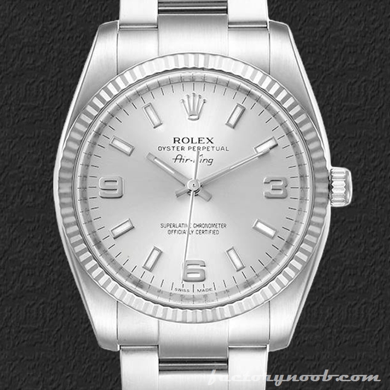 NOOB Replica Rolex Air-king 36mm 114234SSO Men's Silver-tone Silver ...