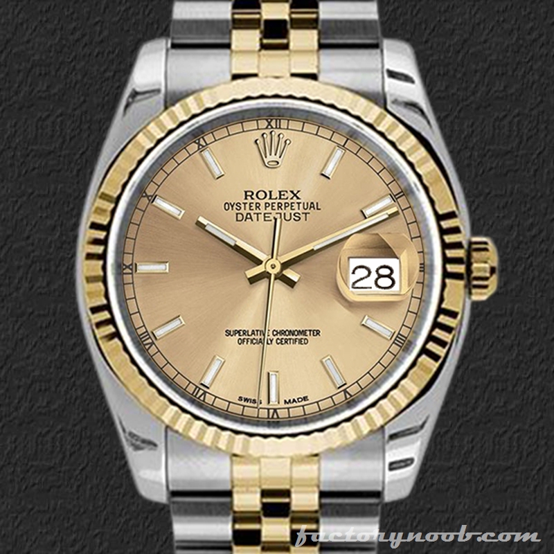 Noob Rolex Datejust 36mm 116233-CSJ Men's Champagne Dial - NOOB Watches ...