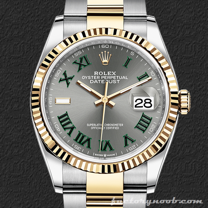 Noob Rolex Datejust 36mm m126233-0036 Men's Jubilee Bracelet Wimbledon ...