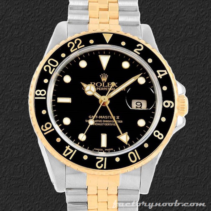 NOOB Replica Rolex Gmt Master Men's 40mm 16713BKSJ-1 Black Dial Gold ...