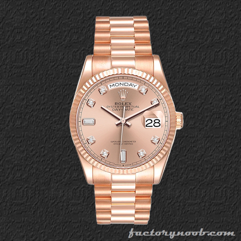 Noob Rolex Day-Date m128235-0009 36mm Men's Rose Gold-tone Rose Gold ...