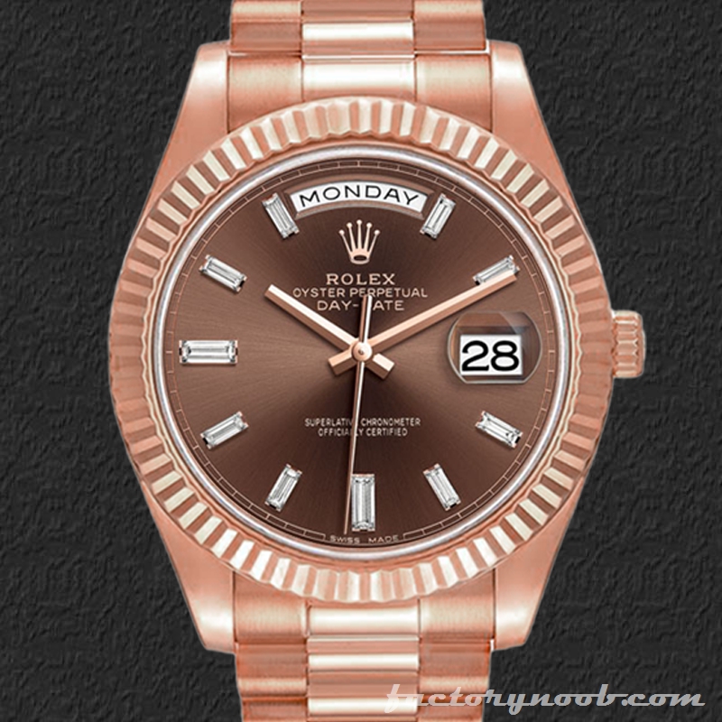 NOOB Replica Rolex Day-Date 40mm Men's m228235-0003 Brown Dial - NOOB ...