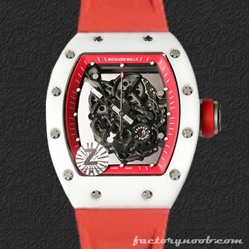 NOOB Replica Richard Mille RM055 Around 50*43mm Men RM055-009 Rubber ...